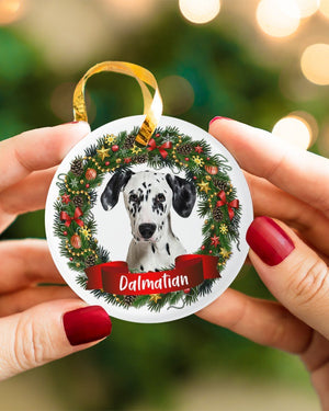 Dalmatian-Noel Circle-Two Sided Ornament