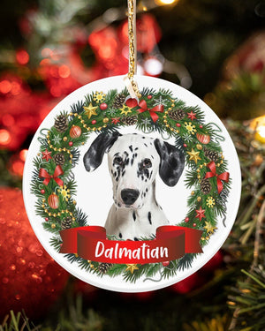 Dalmatian-Noel Circle-Two Sided Ornament