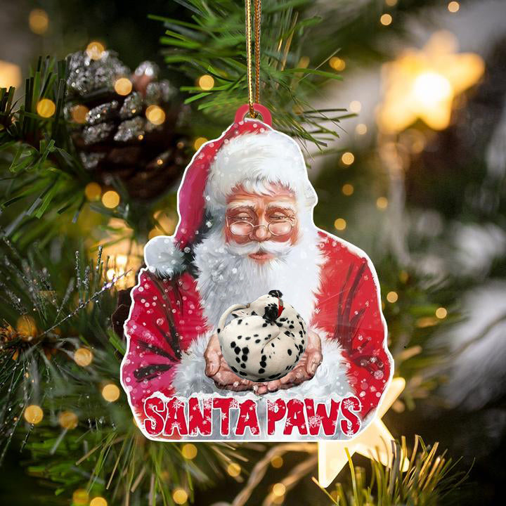 Dalmatian-Santa Paws-Two Sided Ornament