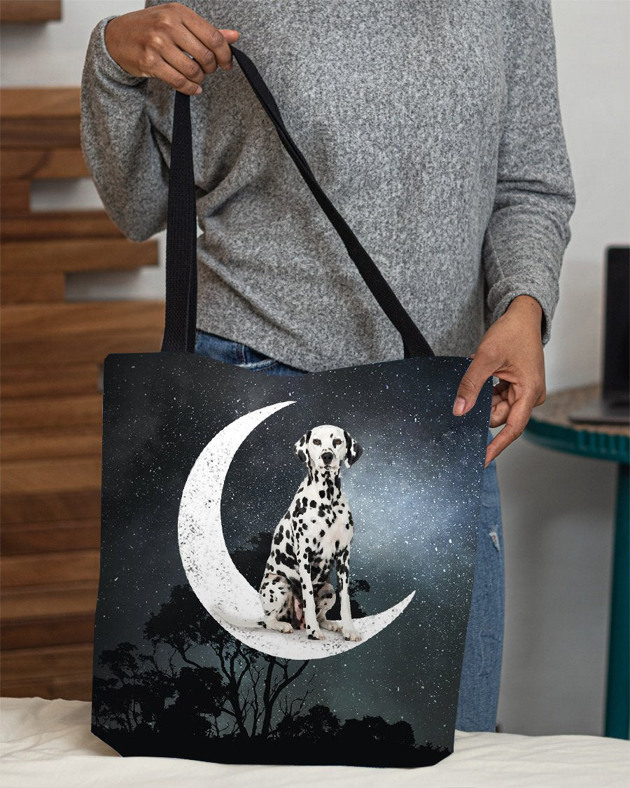 Dalmatian-Sit On The Moon-Cloth Tote Bag