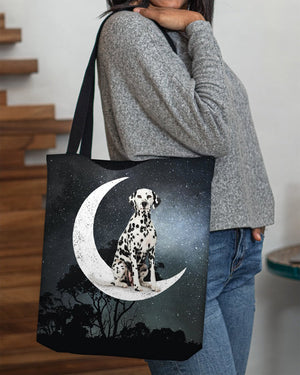 Dalmatian-Sit On The Moon-Cloth Tote Bag