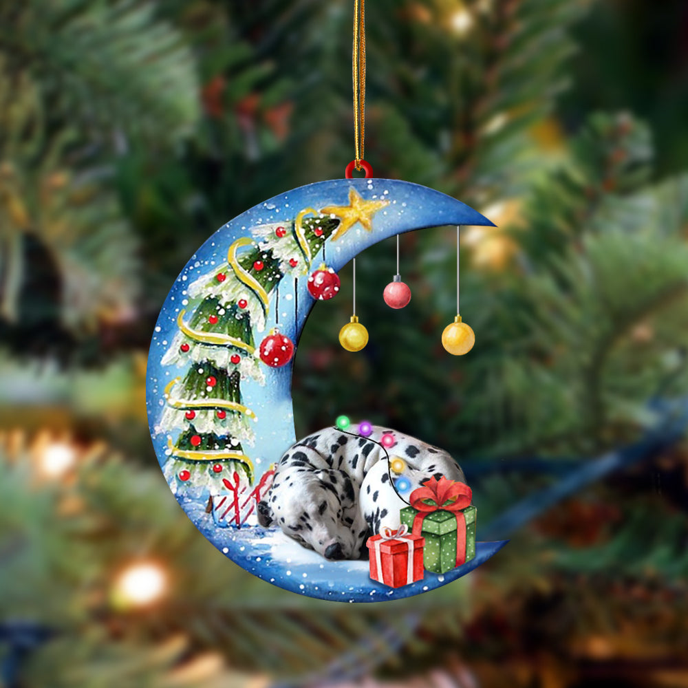 Dalmatian-Sleep On The Moon Christmas Two Sided Ornament