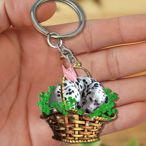 Dalmatian-Sleeping Lucky Fairy Flat Acrylic Keychain