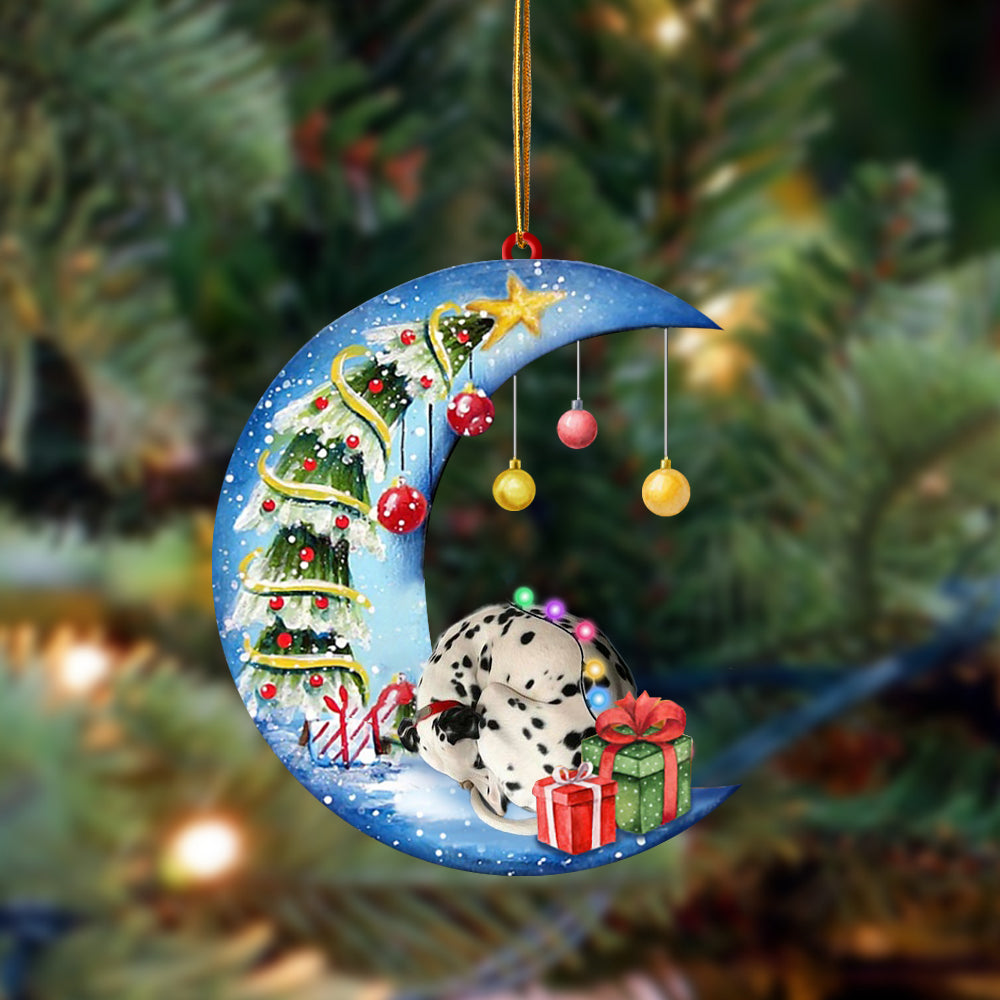 Dalmatian1-Sleep On The Moon Christmas Two Sided Ornament