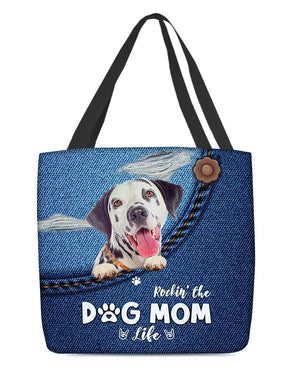 Dalmatian-Dog Mom Life-Cloth Tote Bag