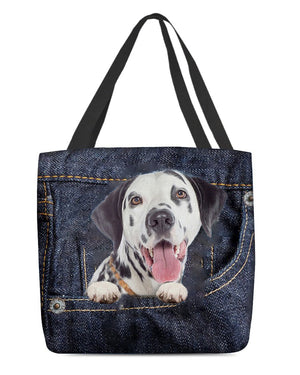 Dalmatian-Dark Denim-Cloth Tote Bag