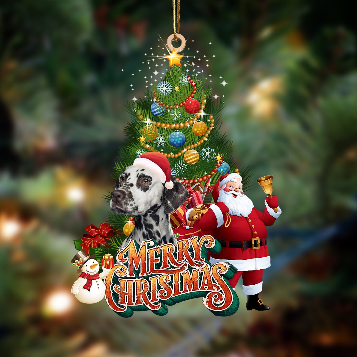 Dalmatian 2-Christmas Tree&Dog Hanging Ornament