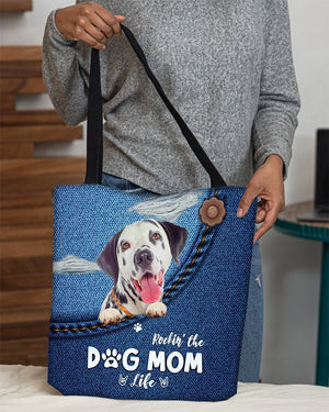 Dalmatian-Dog Mom Life-Cloth Tote Bag