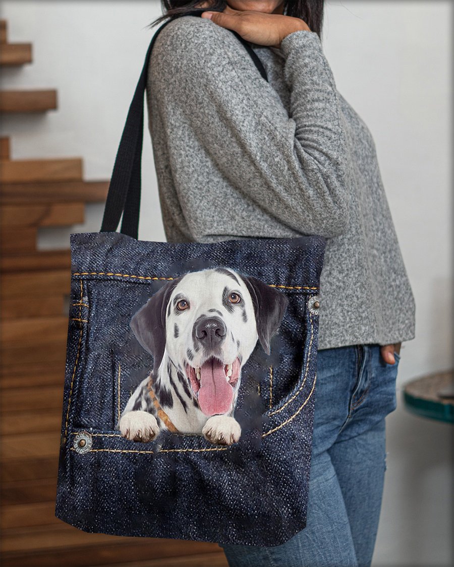 Dalmatian-Dark Denim-Cloth Tote Bag