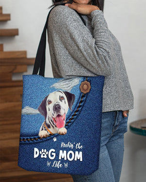 Dalmatian-Dog Mom Life-Cloth Tote Bag