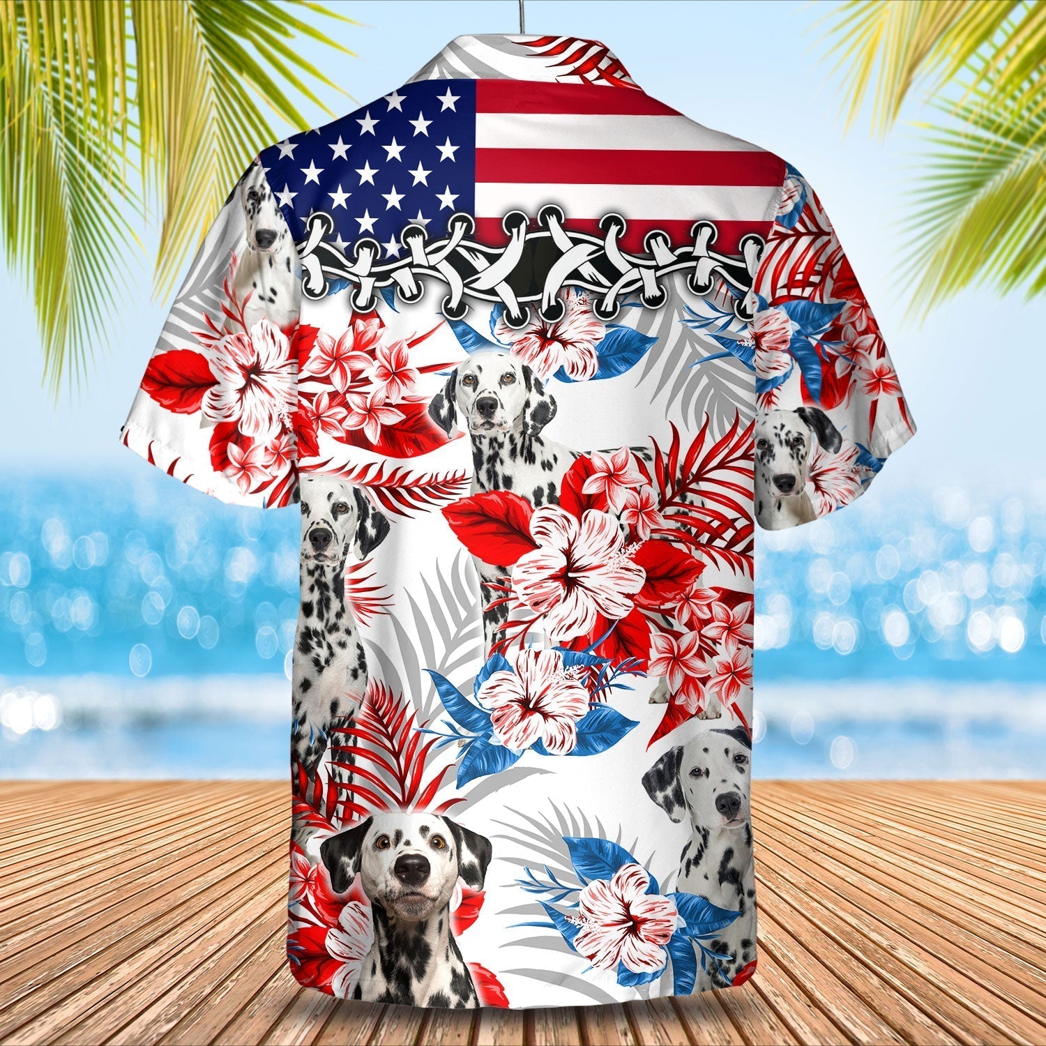 Dalmatian American Flag Hawaiian Shirt