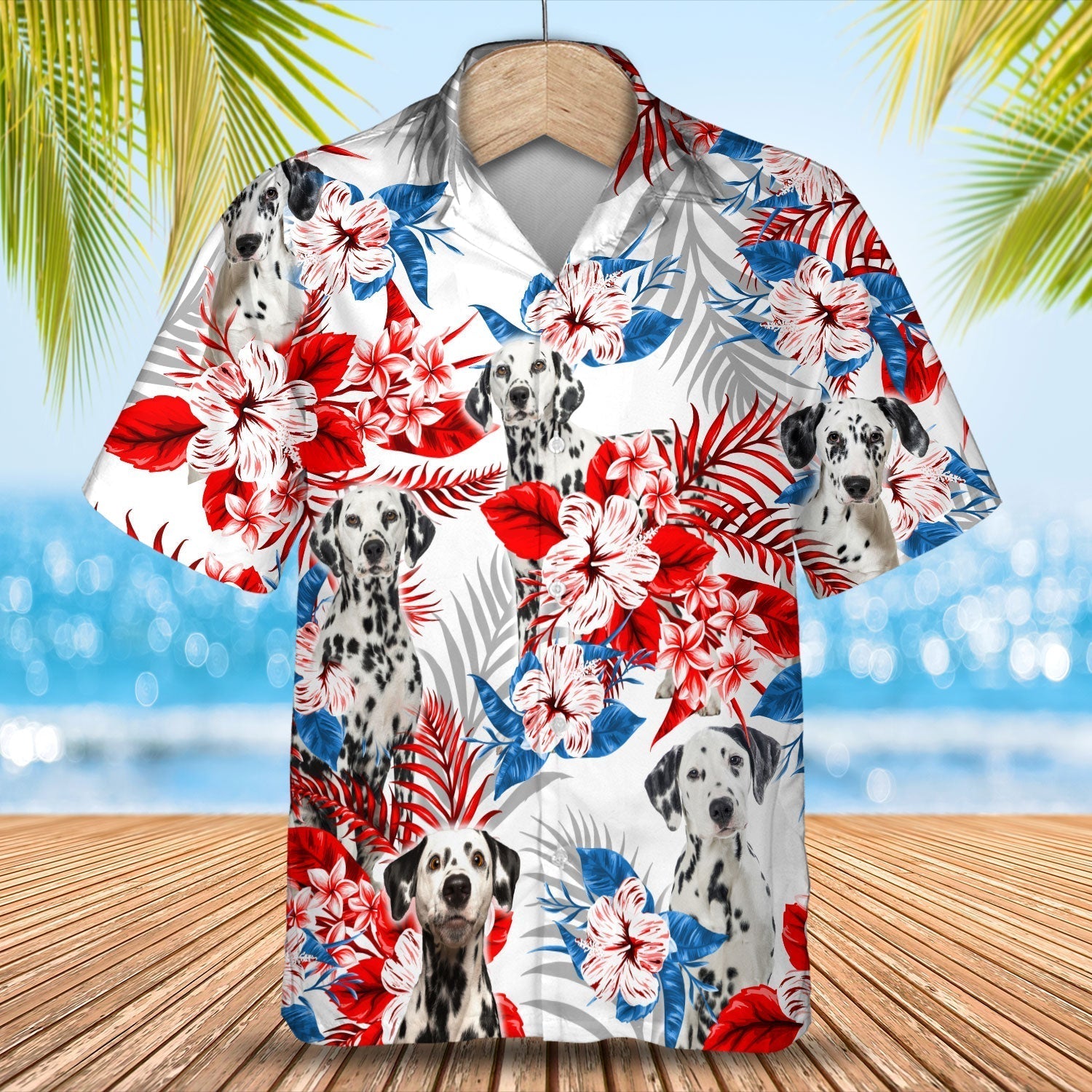 Dalmatian American Flag Hawaiian Shirt