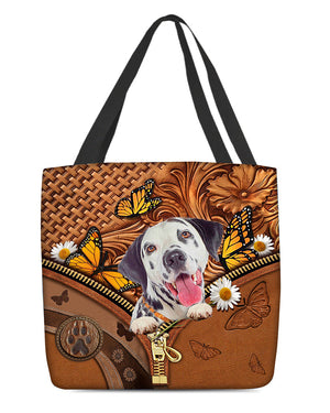 Dalmatian Butterfly Daisy Cloth Tote Bag