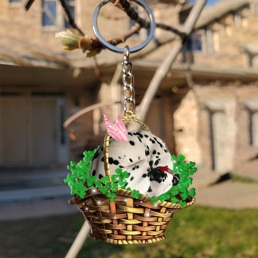 Dalmatian (2)-Sleeping Lucky Fairy Flat Acrylic Keychain