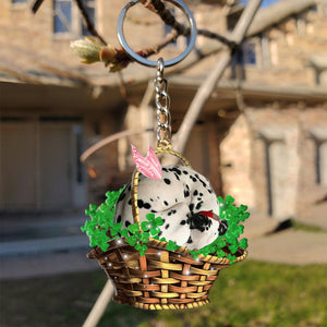 Dalmatian (2)-Sleeping Lucky Fairy Flat Acrylic Keychain