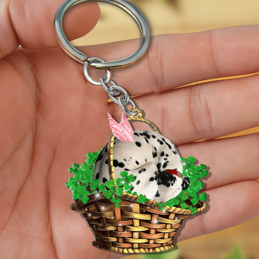 Dalmatian (2)-Sleeping Lucky Fairy Flat Acrylic Keychain