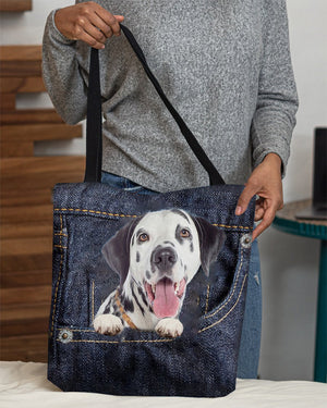 Dalmatian-Dark Denim-Cloth Tote Bag