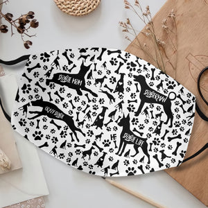 Doberman Black &amp; White Pattern EZ07 1708 Face Mask