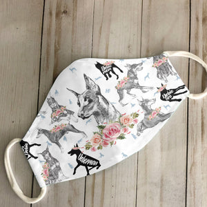 Doberman Floral Vintage EZ07 3006 Face Mask