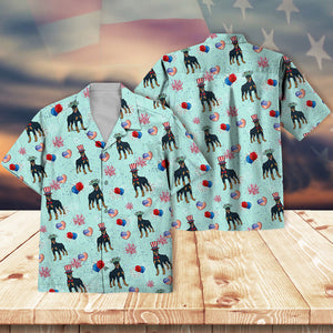 Doberman Pinscher Firework Independence Day Shirt