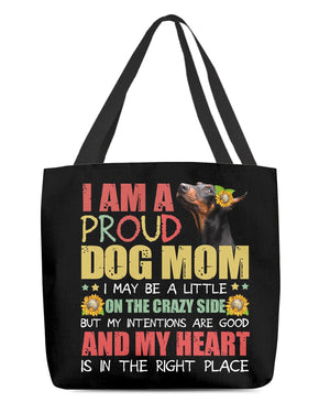 Doberman-Right Place-Cloth Tote Bag