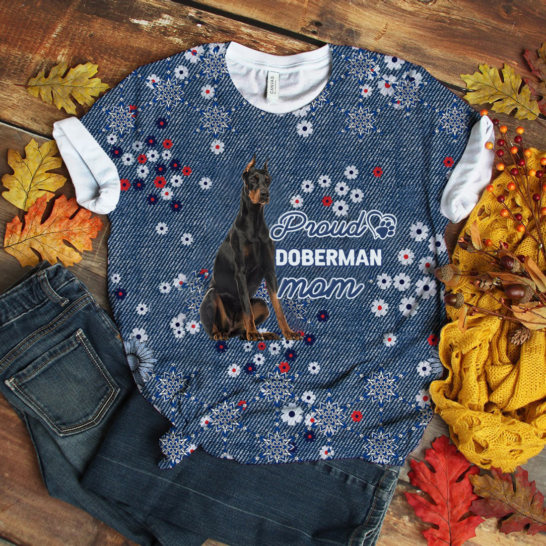 Doberman 2-Pround Mom T-shirt