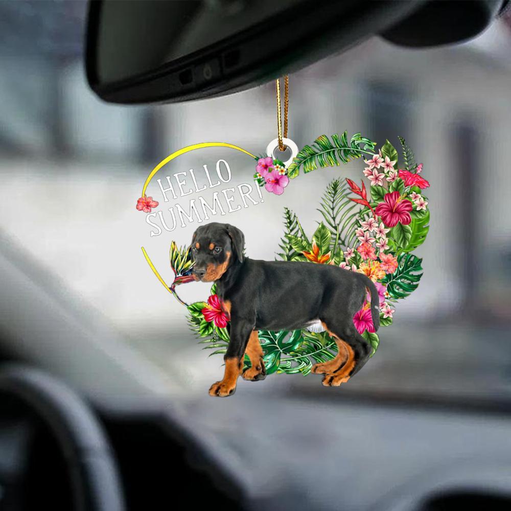 Doberman Pinscher-Hello Summer-Two Sided Ornament