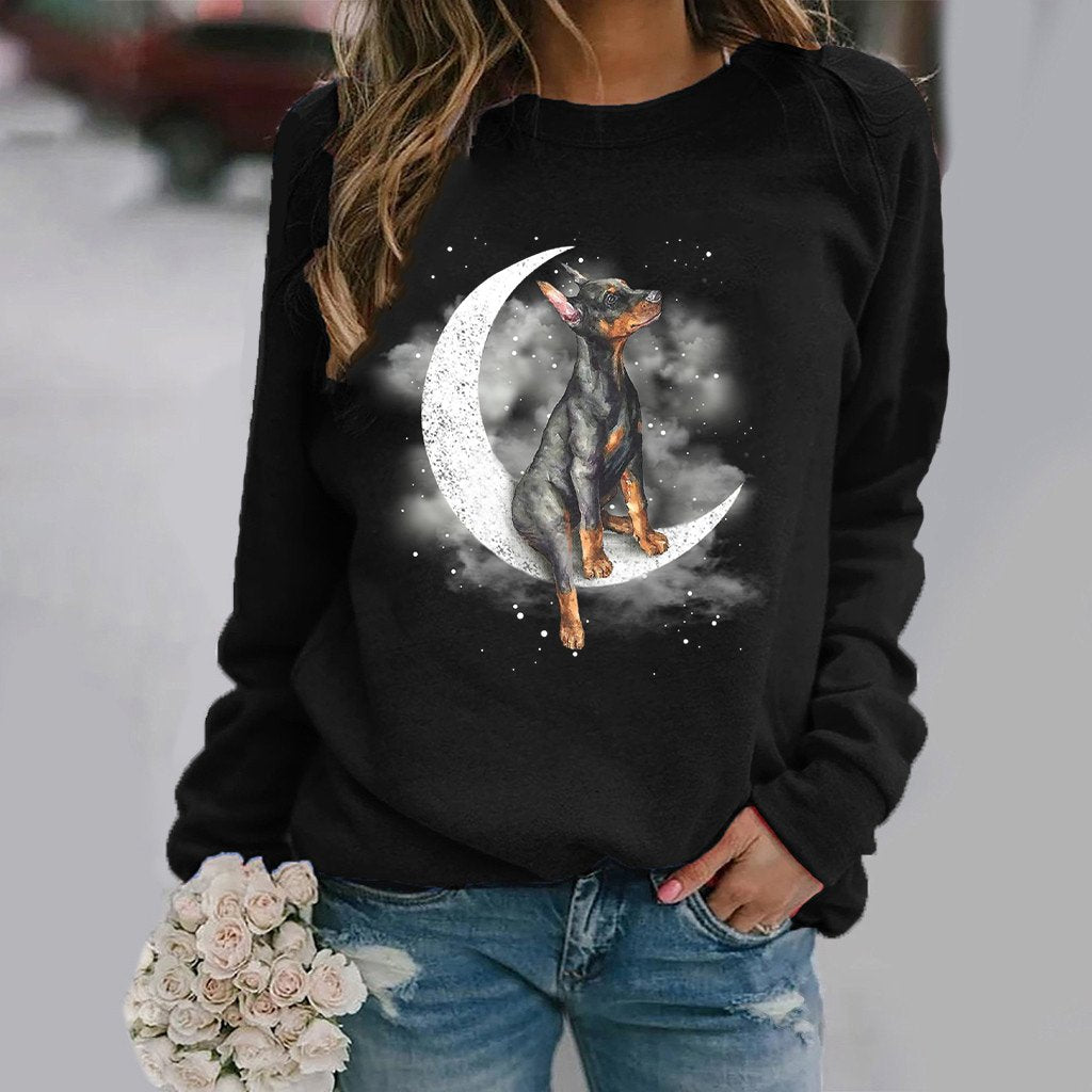 Doberman Pinscher -Sit On The Moon- Premium Sweatshirt