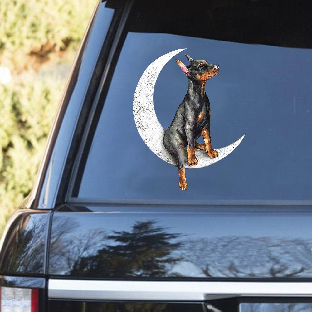 Doberman Pinscher-Sit On The Moon Decal