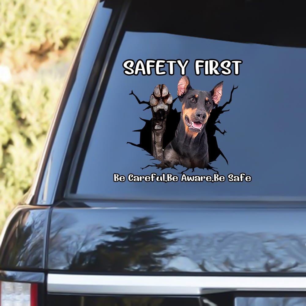 Doberman Safety First Decal