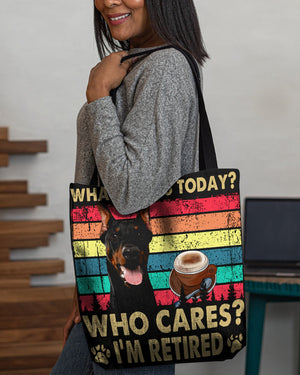 Doberman Who Cares-Cloth Tote Bag