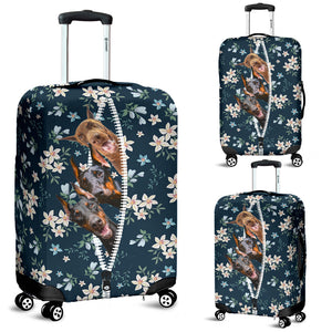 Dobermann-Flowers-Luggage covers