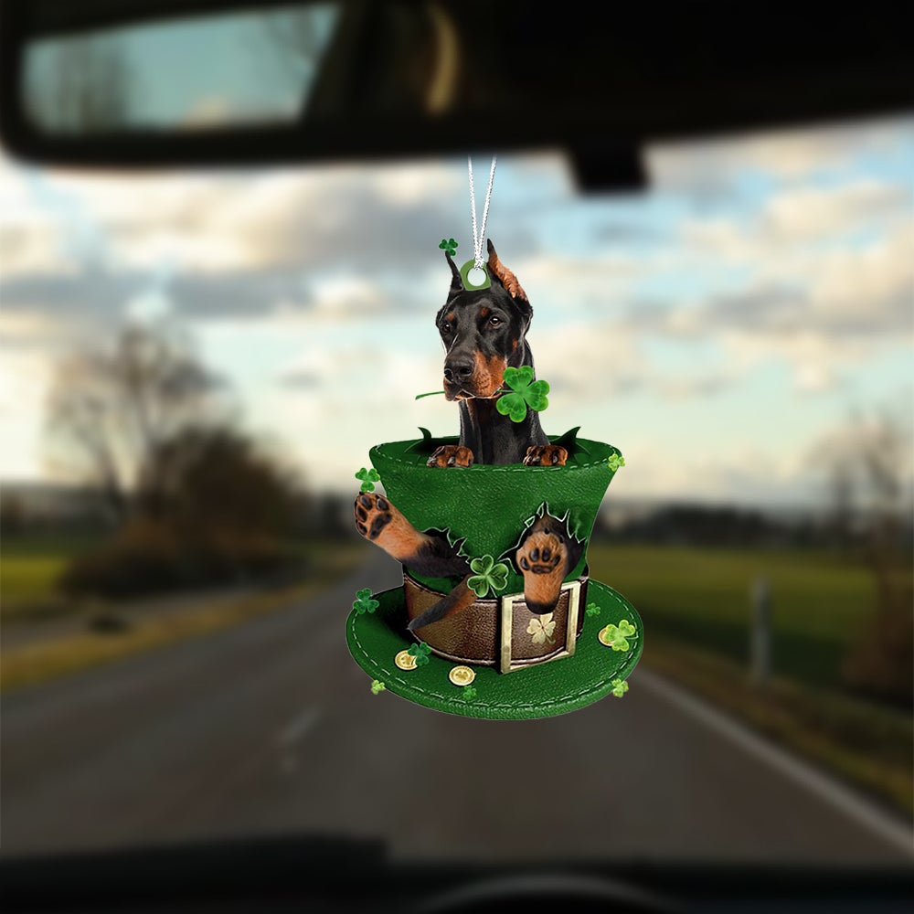 Dobermann 1-Patrick Hat-Two Sided Ornament