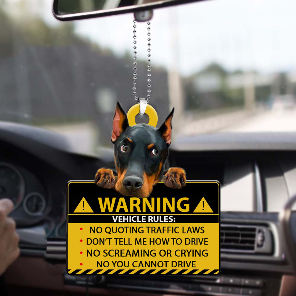 Dobermann Pinscher-Vehicle Rules Two Side Ornament