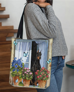 Dobermann Today I Choose Joy-Cloth Tote Bag