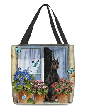 Dobermann Today I Choose Joy-Cloth Tote Bag