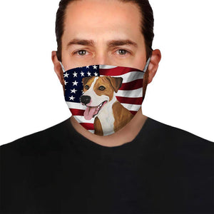 American Pitbull Terrier Yellow American Flag EZ07 1504 Face Mask