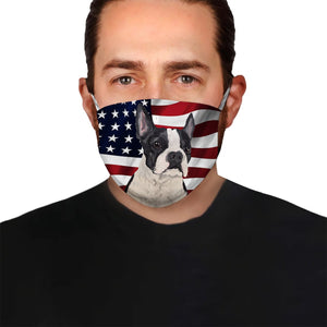 Boston Terrier American Flag EZ07 1504 Face Mask