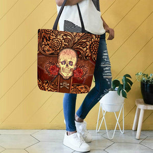 Dog Skull Flower Cloth Tote Bag