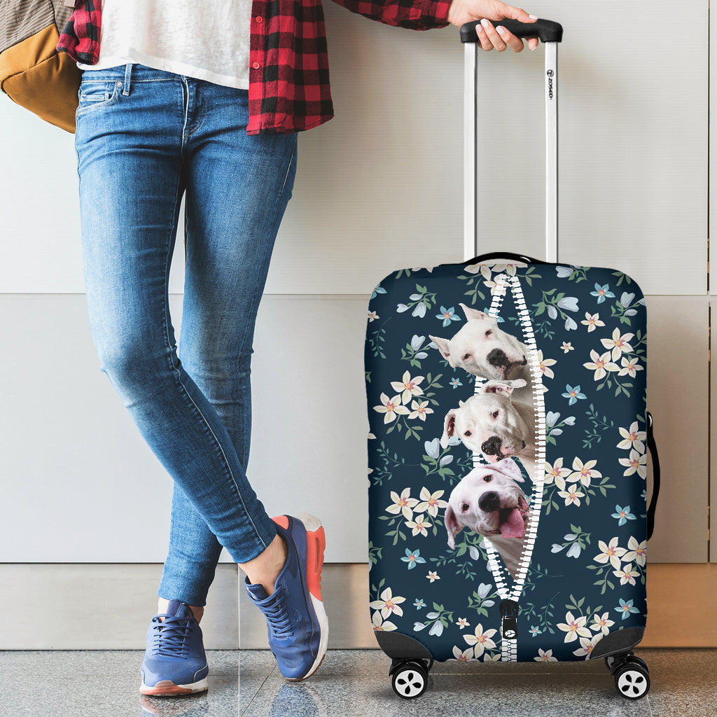 Dogo Argentino-Flowers-Luggage covers