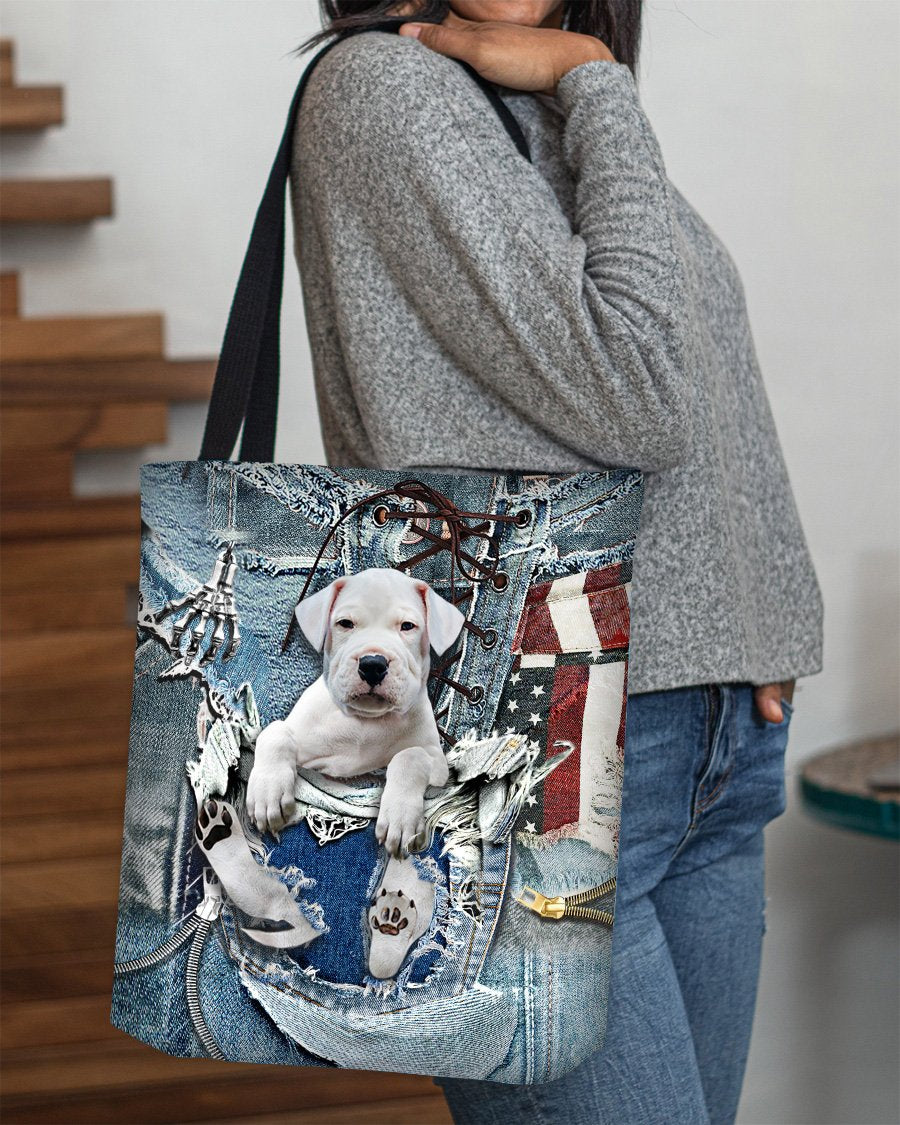 Dogo Argentino-Ripped Jeans-Cloth Tote Bag