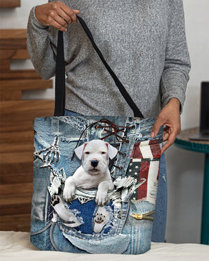 Dogo Argentino-Ripped Jeans-Cloth Tote Bag