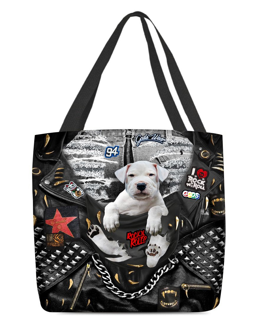 Dogo Argentino-Rock Dog-Cloth Tote Bag