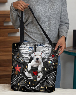 Dogo Argentino-Rock Dog-Cloth Tote Bag