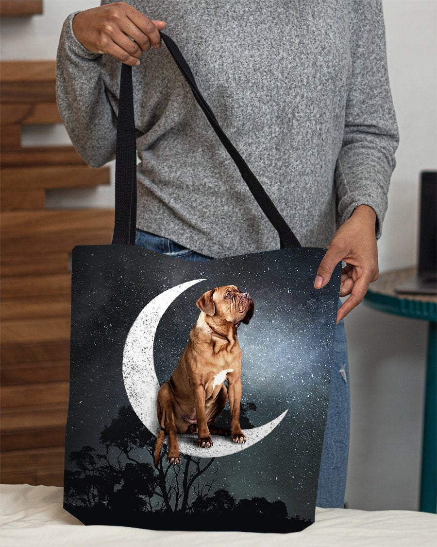 Dogue De Bordeaux-Sit On The Moon-Cloth Tote Bag