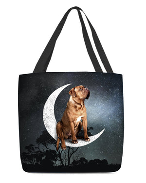 Dogue De Bordeaux-Sit On The Moon-Cloth Tote Bag