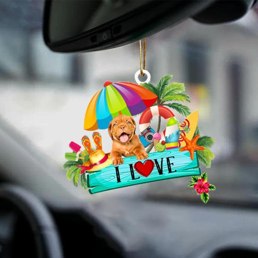 Dogue De Bordeaux-I Love Summer-Two Sided Ornament