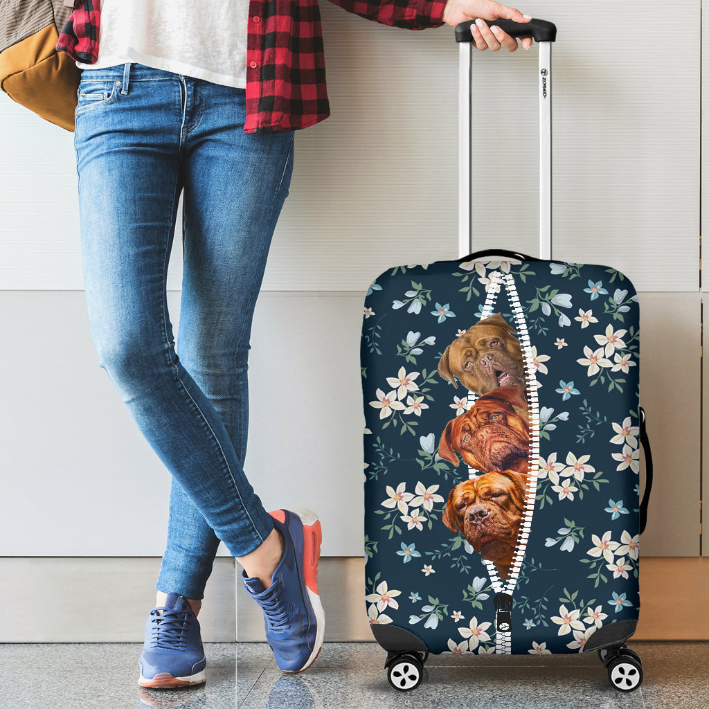 Dogue de Bordeaux-Flowers-Luggage covers