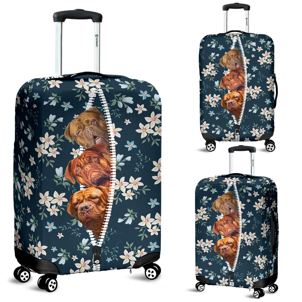 Dogue de Bordeaux-Flowers-Luggage covers