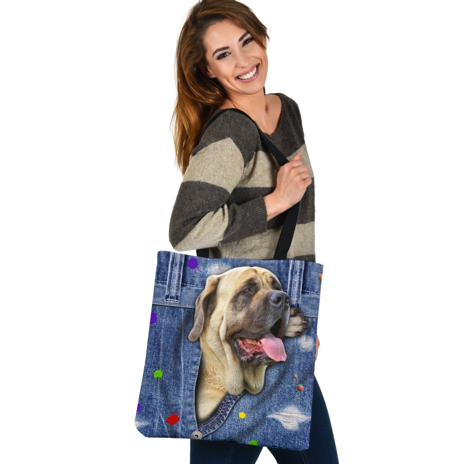 ENGLISH MASTIFF-The Rainbow-Cloth Tote Bag